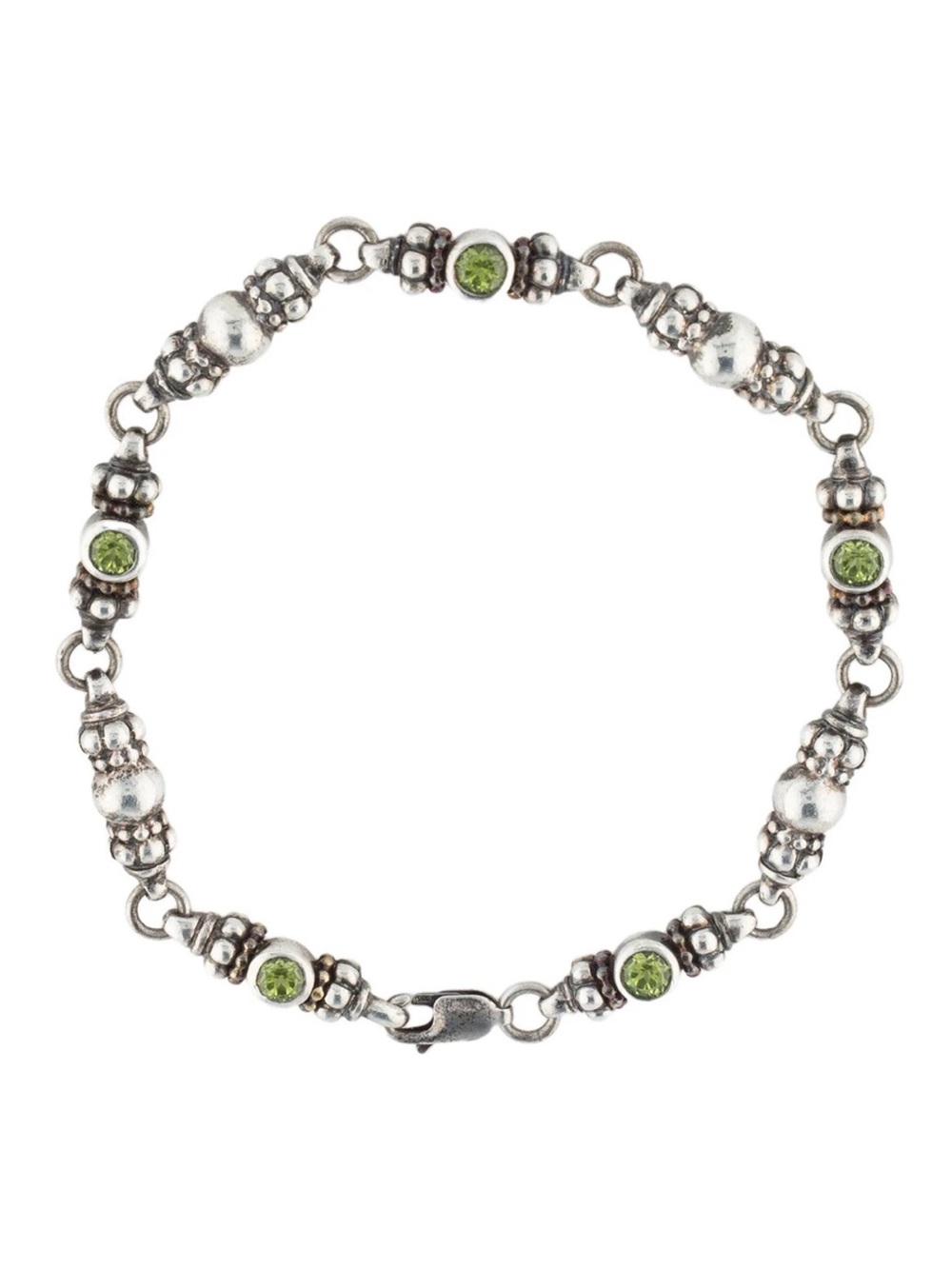 Lagos Peridot Silver Link Bracelet